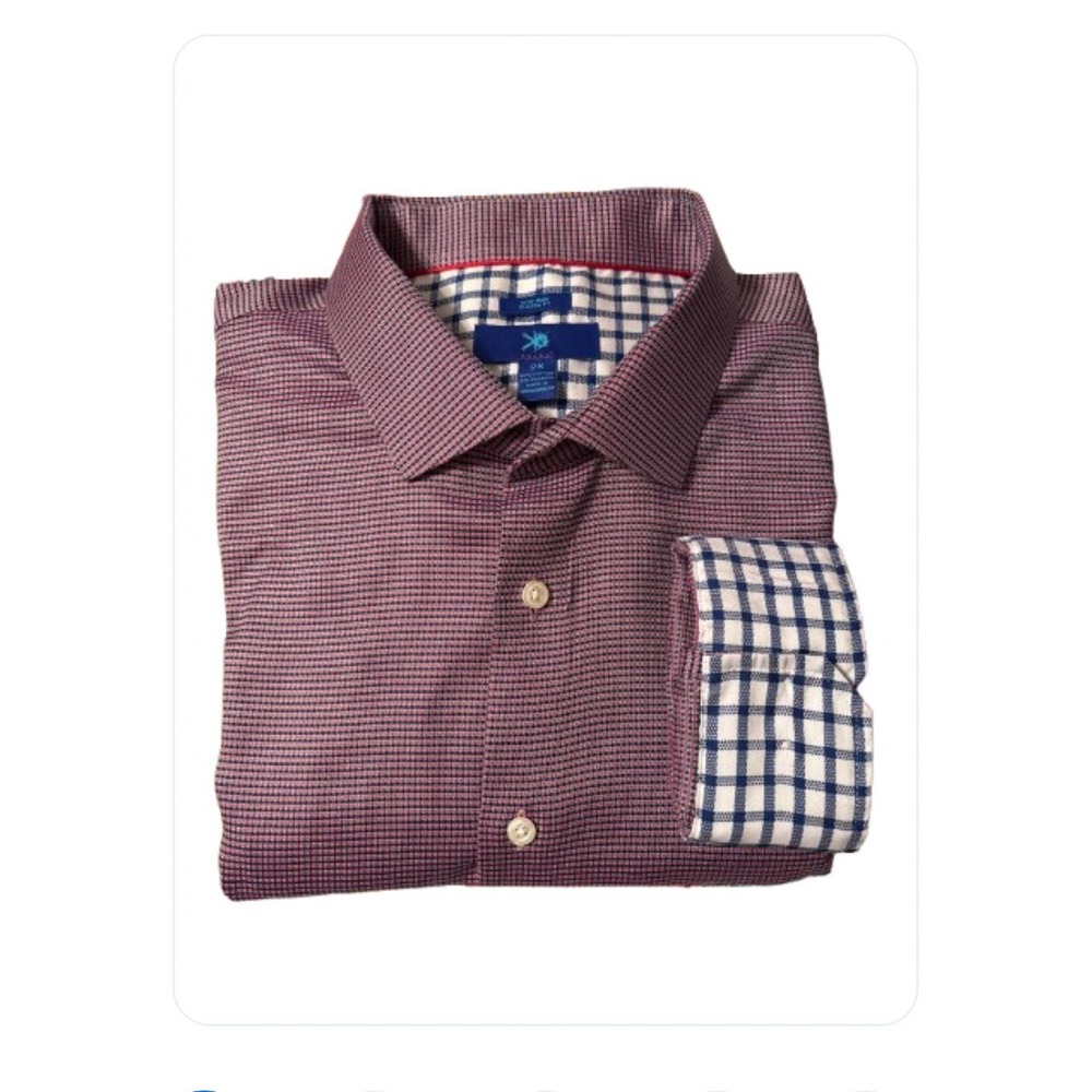Egara Men's Wearhouse Long‎ Sleeve 2XL Button Up Red Blue = iridescent purple